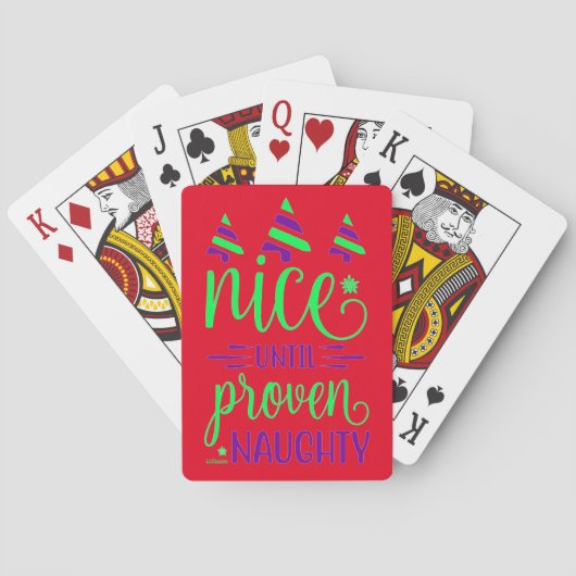 NICE TOTIL PROBEERT NAUGHTY grappig kerstcadeau Pokerkaarten (Achterkant)