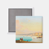 Nice, uitzicht op het strand vanaf Quai du Midi, m Magneet (Voorkant / Achterkant)