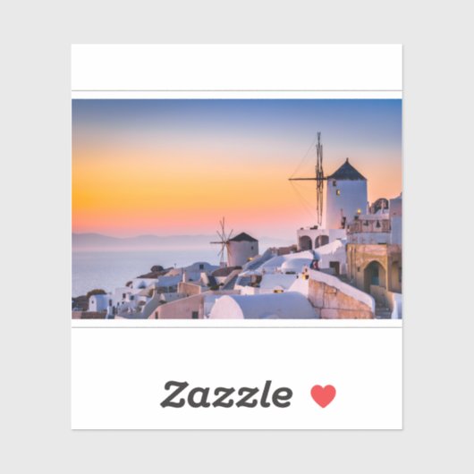 Nice uitzicht van Santorini Griekenland Sticker (Vel)