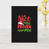 Nice Until Proven Naughty Christmas Kaart (Gele Bloem)