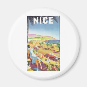 NICE Vintage Travel Poster Magneet