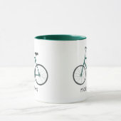 NICE WHEELS Cute Green Bicycle CUSTOM Mok (Midden)