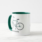 NICE WHEELS Cute Green Bicycle CUSTOM Mok (Voorkant links)