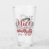 Nice With Hint of Naughty | Fun Christmas Holiday Glas (Achterkant)