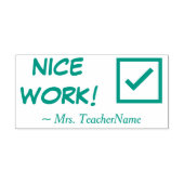 "NICE WORK!" + Instructeur Naam Rubber Stempel (Design)
