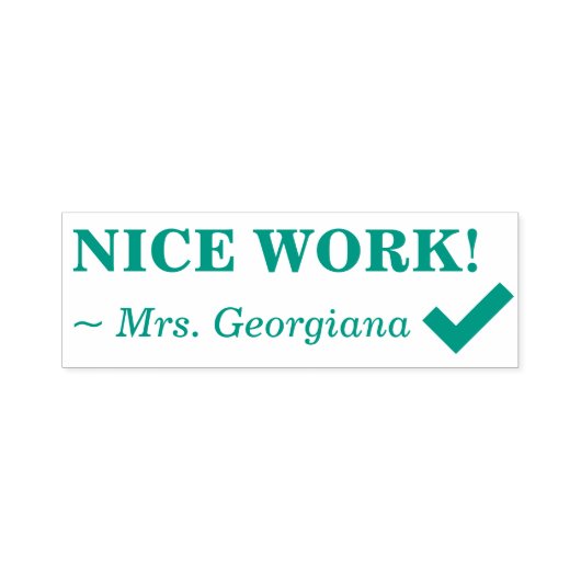 "NICE WORK!" Leraar Rubber Stamp Zelfinktende Stempel (Design)
