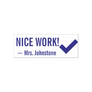 "NICE WORK!" + Rubberstempel van opvoeders Zelfinktende Stempel