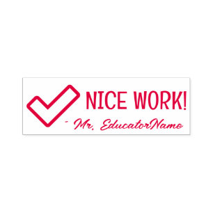 "NICE WORK!" Rubberstempel voor toewijzing Zelfinktende Stempel
