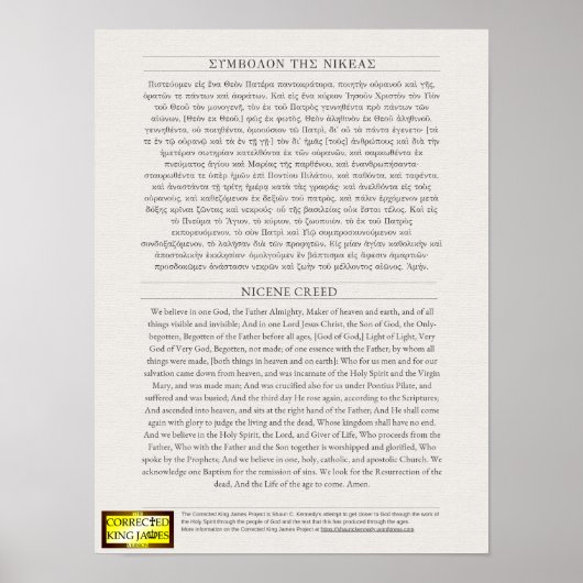Nicene Creed Poster (Voorkant)