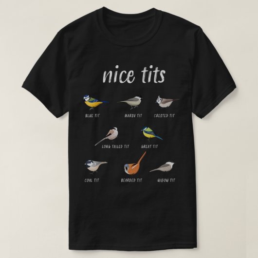 Nicetits grappige vogel kijkt cadeautje Birder Man T-shirt (Design voorkant)