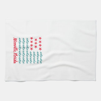 Niceville, Florida Ocean Wave Flag Kitchen Towel Theedoek