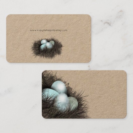 "Niché de cartes de visite d'oeufs de Robbin" (Devant / Derrière)