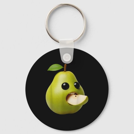 Niche Fruits Funny Pear Meme Brainrot Surreal Sleutelhanger (Voorkant)