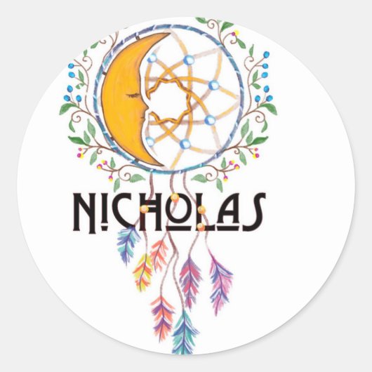 Nicholas Drocatcher Ronde Sticker (Voorkant)