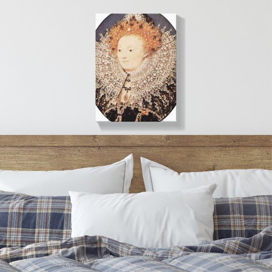 Nicholas Hilliard - Koningin Elizabeth I van Engel Canvas Afdruk (Insitu (Slaapkamer))