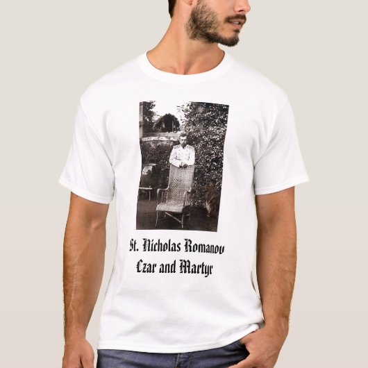 Nicholas II, Sint-Nicholas Romanov Czar en Martyr T-shirt (Voorkant)