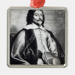 Nicholas Lanier, gegraveerd door Lucas Vostermans Metalen Ornament