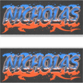 Nicholas Vorname Name Graffiti Aufkleber Sticker (Voorkant)