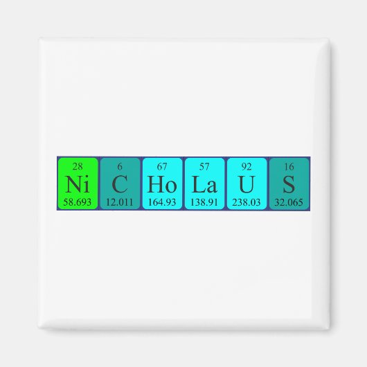 Nicholaus periodieke tabelnaam magnet magneet (Voorkant)