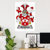 Nicholls Family Crest Poster (Thuiskantoor)