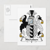 Nicholson Family Crest Briefkaart (Voorkant / Achterkant)