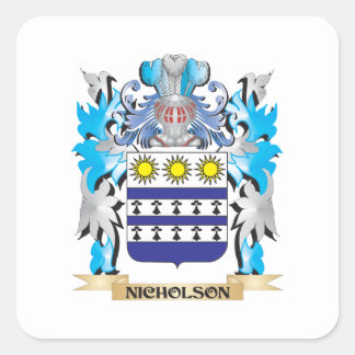 Nicholson Wapenschild - Family Crest Vierkante Sticker