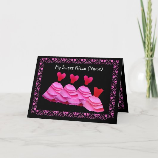 NICHT - de Uitnodiging van Bloemenmeisje - ROZE (Voorkant)