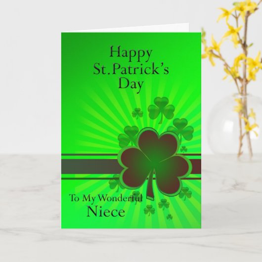 Nicht, Gelukkige St Patrick dagkaart Kaart (Gele Bloem)