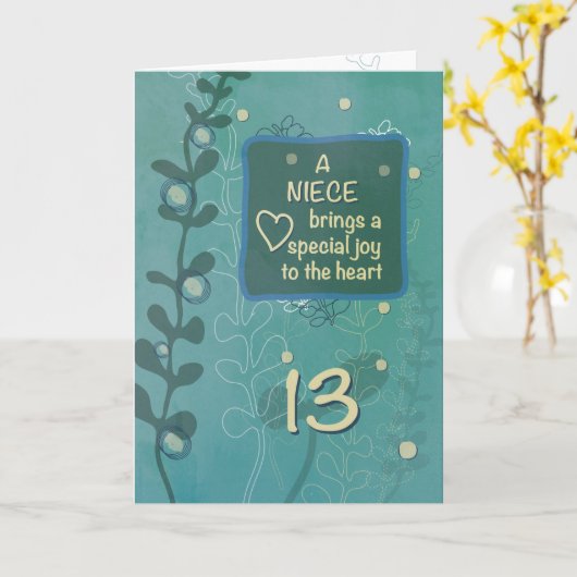 Nicht Religieuze 13e Verjaardag Hand getrokken Loo Kaart (Gele Bloem)