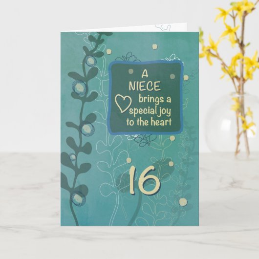 Nicht Religieuze 16e Verjaardag Hand getrokken Loo Kaart (Gele Bloem)