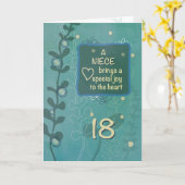 Nicht Religieuze 18e Verjaardag Hand getrokken Loo Kaart (Gele Bloem)