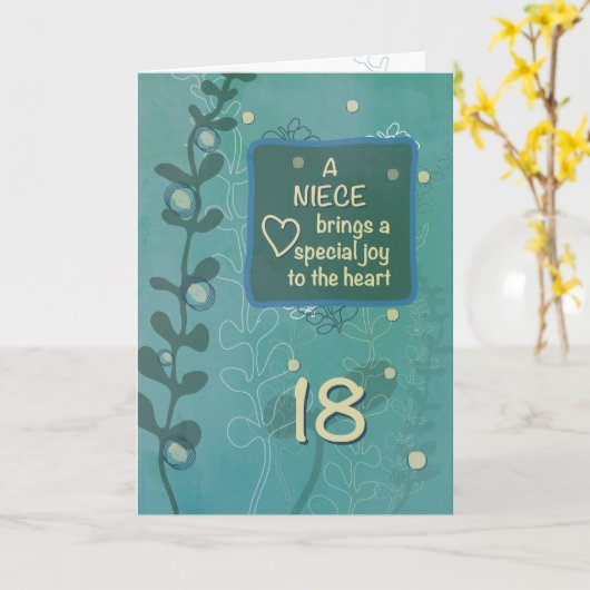 Nicht Religieuze 18e Verjaardag Hand getrokken Loo Kaart (Gele Bloem)