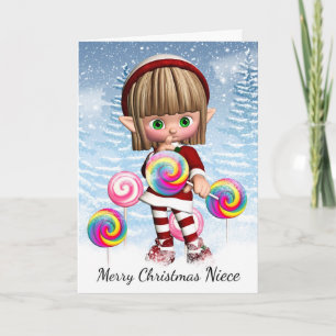 Nicht Weinig Elf met de Poppen en de Sneeuw van Feestdagen Kaart