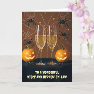 Nichtje en neefje in de wet Happy Halloween Schatt Kaart