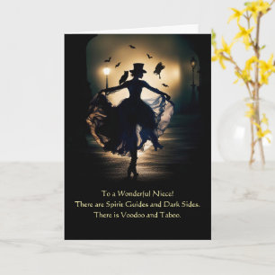 Nichtje Happy Halloween Dancing Witchy Woman Kaart