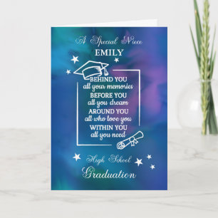 Nichtje Personalize High School Afstuderen Quote Kaart