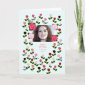 Nichtje, Verjaardag, Rozen Kaart (Voorkant)