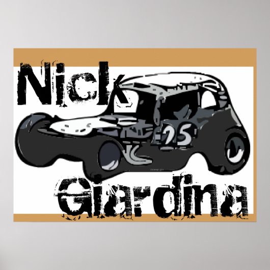 Nick Giardina Coupe Stockcar Modified Racing Car Poster (Voorkant)