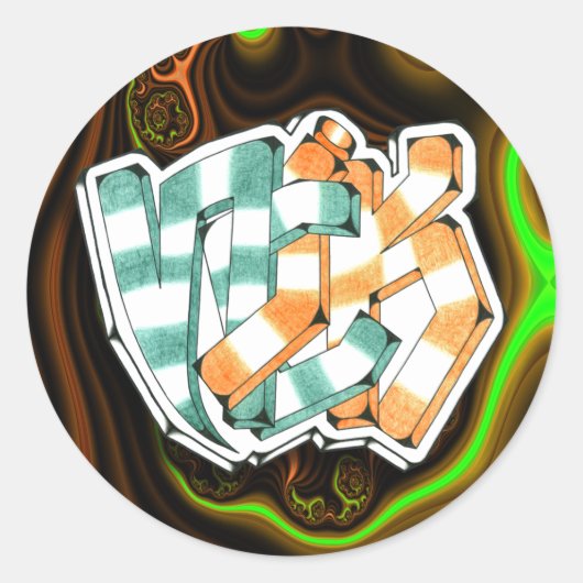 Nick ~ Graffiti Art Sticker 3" (Devant)