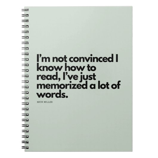Nick Miller Quote Notitieboek (Voorkant)