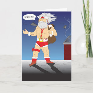 Nick "Naughty of Nice" kerstkaart Feestdagen Kaart