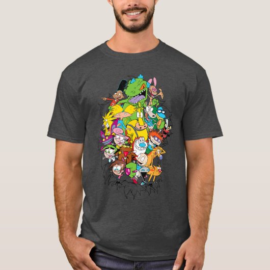 Nickelodeon Classic Characters Burstinghrough ee f T-shirt (Voorkant)