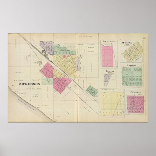 Nickerson, Dragoon, Aurora, Barclay, Kansas Poster (Voorkant)