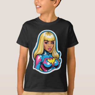Nicki Minaj Superhero Sticker T-shirt
