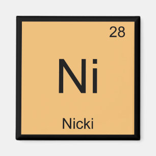 Nicki Naam Chemie Element Periodiek Systeem Magneet