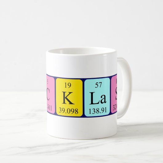 Nicklas periodieke lijstnaam mok (Voorkant rechts)