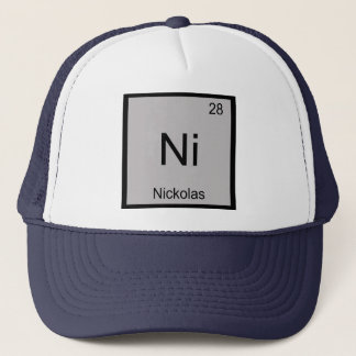 Nickolas Naam Chemie Element Periodiek Systeem Trucker Pet