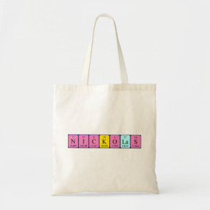 Nickolas periodieke lijstnaam canvas tas