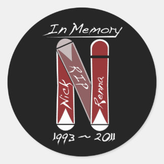 NickStickerBlackLarge Ronde Sticker