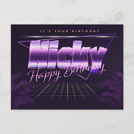 Nicky Nom de famille prénom carte postale lila ann (Devant)